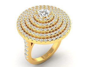 Solitär Frau Ring Ringe Sterling druckbar Diamant Platin brillant Hochzeit Engagement Juwel Schmuck zart Licht Gold Weiß Saphir 3d print model - Mito3D