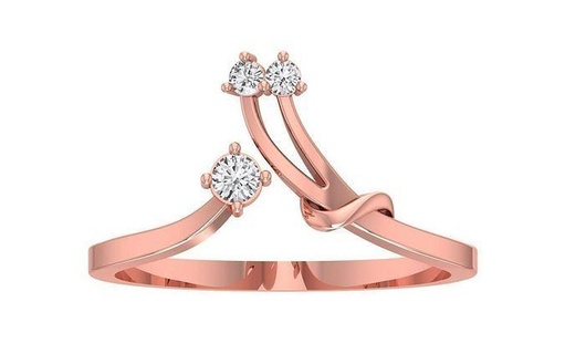 solitaire femmes contourne bande bague bijoux platine engagement mariée imprimable précieux anneaux diamant or mariage mode 3d print model - Mito3D
