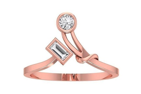solitario mujer derivación banda anillo joyería joya platino compromiso nupcial imprimible precioso anillos diamante oro Boda Moda colgantes 3d print model - Mito3D