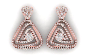 solitário mulheres diamante brinco mobius brincos 3dmodel 3dearrings 3d EUA diamantes Itália prata pedras cafajeste esterlina jóia único joalheria 3d print model - Mito3D