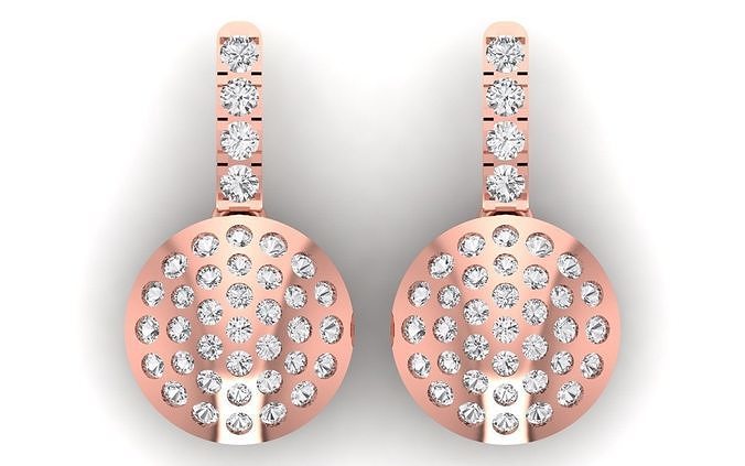 Solitär Frauen Diamant Ohrring Mobius Ohrringe 3dmodel 3dearrings 3d USA Diamanten Italien Silber Steine cad Sterling Juwel einzigartig Schmuck 3D print model - Mito3D