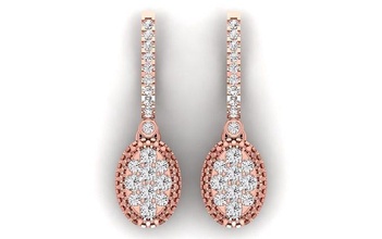 solitário mulheres diamante brinco mobius brincos 3dmodel 3dearrings 3d joalheria EUA Itália prata pedras cafajeste esterlina jóia único 3d print model - Mito3D