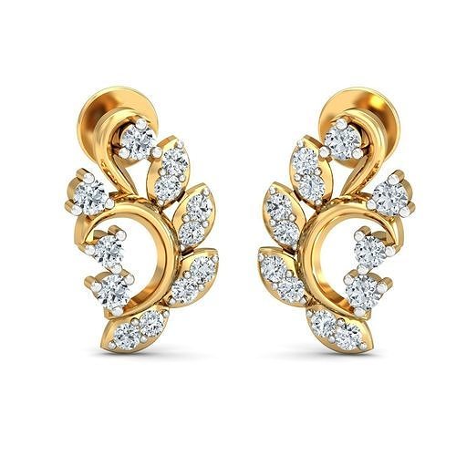 solitaire women diamond earring 3dm stl obj fbx render details jewelry elegant ring gem gold silver wedding pendant rhinoceros accessory beauty fashion design cad jewel earrings 3D print model - Mito3D