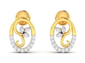 solitario donne orecchino orecchini gioielleria Stampa 3dprinted stampabile design gioiello d'oro moda stampa oro prototipazione argento gemma diamante anelli 3d print model - Mito3D