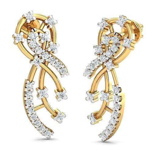solitario donne orecchino perno diamante polo gioielleria gioiello lusso oro moda tendenze antico mescolare taglia Uomini Accessori orecchini gemma 3D print model - Mito3D
