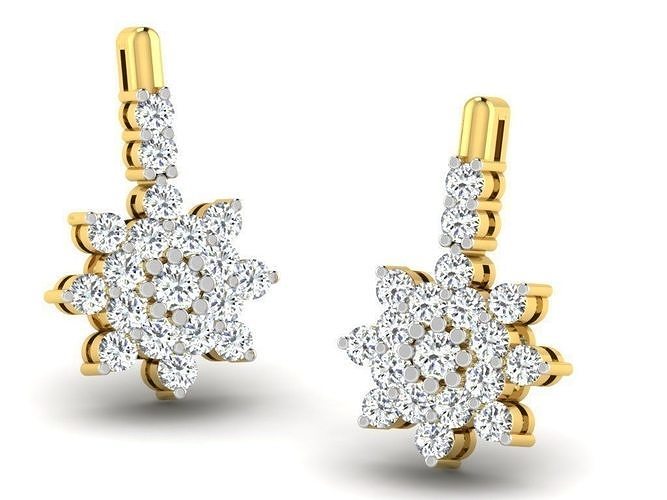 solitaire women earring earring hoop earrings 3dmodel cad jewelry usa canada diamond diamonds emerald 3dprinting 3d delicate women  3D print model - Mito3D