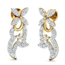 solitaire kadin küpe mücevher çemberler lüks çiviler elmas uzun gümüş takı düğün nişan yazdırılabilir altın 3d print model - Mito3D