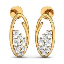 Solitaire KADIN küpe mücevher çemberler lüks çiviler elmas uzun gümüş takı düğün nişan yazdırılabilir altın 3d print model - Mito3D
