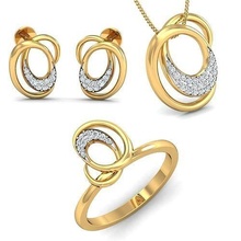 Solitaire KADIN küpe yüzük kolye 3dm stl vermek takı grup kadın düğün altın elmas moda yüzükler toplu Toplamak nişan mücevher gümüş parlak 3d print model - Mito3D