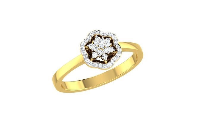 solitaire women engagement band ring eternity precious wedding anniversary bridal promise valentine jewellery jewelry gold diamond rings fashion 3D print model - Mito3D