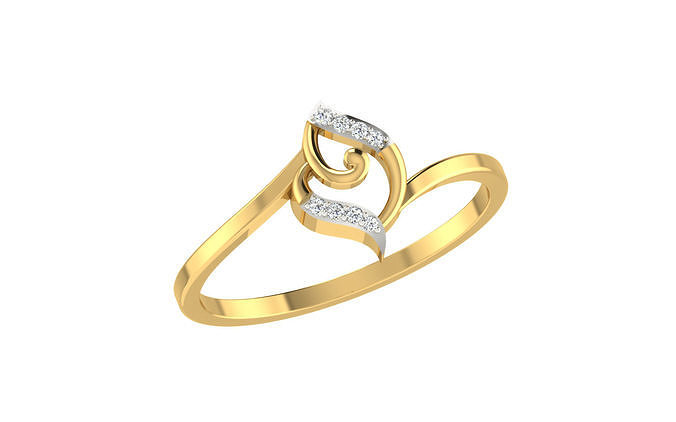 solitário mulheres noivado banda anel argolas esterlina imprimível diamante platina brilhante Casamento jóia jóias prata joalheria delicado luz ouro branco 3D print model - Mito3D