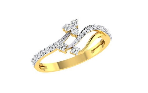 Solitär Frauen Engagement Bypass Ringe Sterling druckbar Diamant Ring Platin brillant Hochzeit Juwel Schmuck Silber zart Licht Gold Weiß 3d print model - Mito3D