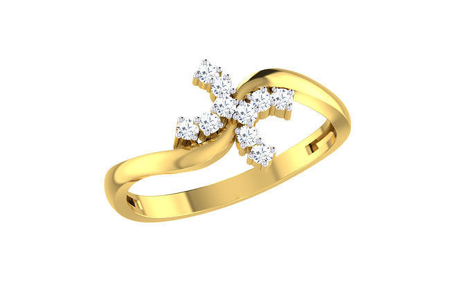 Solitär Frauen Engagement Bypass Ringe Sterling druckbar Diamant Ring Platin brillant Hochzeit Juwel Schmuck Silber zart Licht Gold Weiß 3D print model - Mito3D