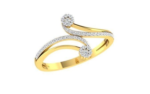Solitär Frauen Engagement Bypass Ringe Ring Hochzeit Juwel Schmuck Diamant druckbar Gold Licht Gewicht minimalistisch wt Silber 3d print model - Mito3D