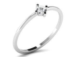 solitário mulheres noivado anel 3dm stl fbx obj render gema Casamento jóias imprimível diamante prata ouro joalheria esterlina branco brilhante platina argolas luxo precioso 3d print model - Mito3D