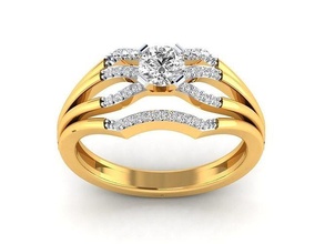 solitaire femmes engagement bague 3dm stl obj fbx rendre détails bijoux sceau anneaux solide imprimable brillant diamant luxe pinky ancien or 3dprinting 3d print model - Mito3D