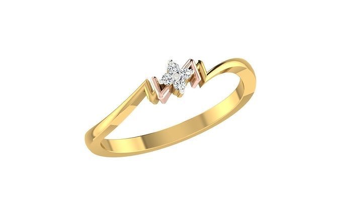 solitario mujer compromiso Boda banda anillos libra esterlina imprimible diamante anillo platino brillante joya joyería plata delicado ligero oro blanco 3D print model - Mito3D