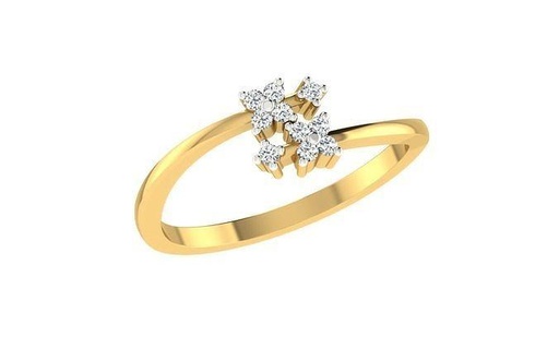 Solitär Frauen Engagement Hochzeit Bypass Ringe Schmuck Juwel Diamant Gold Licht Gewicht Ring druckbar zart Platin wt Ultra minimalistisch Silber 3d print model - Mito3D