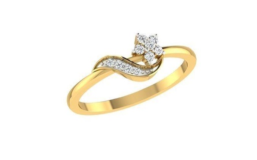 solitaire femmes engagement mariage contourne anneaux bijoux bijou diamant or lumière poids bague gemme imprimable délicat platine wt ultra minimaliste argent 3d print model - Mito3D