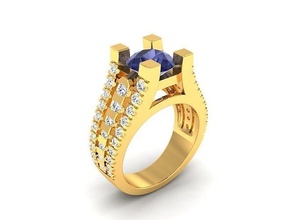 solitaire femmes engagement mariage bague 3dprinted conception mode or d'or bijou bijoux imprimable impression prototypage anneaux argent diamants diamant 3d print model - Mito3D