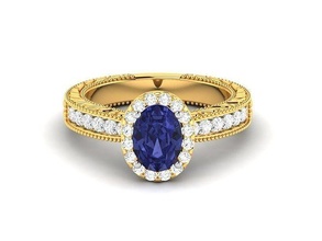 solitario mujer compromiso oval boda anillo anillos oro joyería joya imprimible libra esterlina diamante brillante roca platino plata diamante vestir zafiro 3d print model - Mito3D
