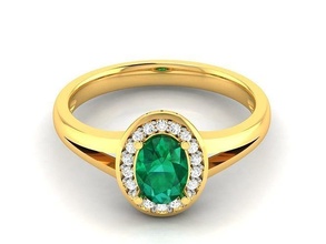 solitär frauen engagement oval hochzeit ring ringe sterling druckbar diamant platin brillant juwel schmuck silber weiß gold 3d print model - Mito3D