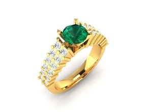 solitaire femmes engagement mariage bague anneaux sterling imprimable diamant platine brillant bijou bijoux argent blanc or 3d print model - Mito3D