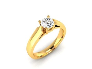 solitario donne Fidanzamento nozze squillare gioielleria stampabile diamante gemma platino sterlina oro argento cuscino tagliare Vintage anelli moda 3d print model - Mito3D