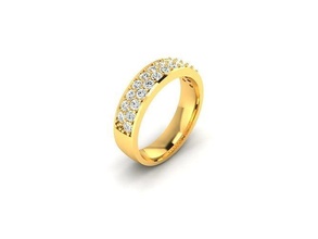 solitaire femmes engagement mariage bague bijoux or bijou diamant anneaux couple imprimable forme silhouette contour abstrait 3d print model - Mito3D