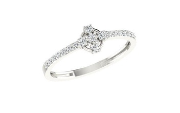 solitario mujer compromiso Boda anillo anillos libra esterlina imprimible diamante platino brillante joya joyería plata delicado ligero oro blanco 3d print model - Mito3D