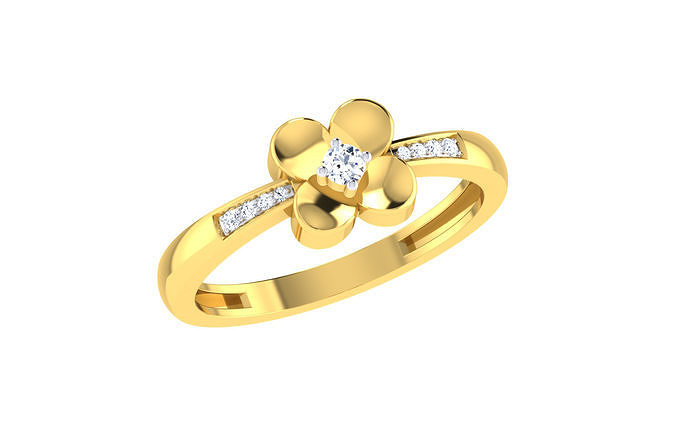 solitaire kadin nişan düğün yüzükler sterlin yazdırılabilir elmas yüzük platin parlak mücevher gümüş takı narin ışık altın beyaz 3D print model - Mito3D