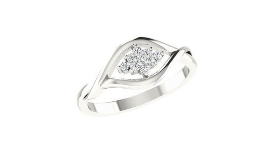 solitaire femmes engagement mariage anneaux bijoux bijou diamant or lumière poids bague gemme imprimable délicat platine wt ultra minimaliste argent 3d print model - Mito3D