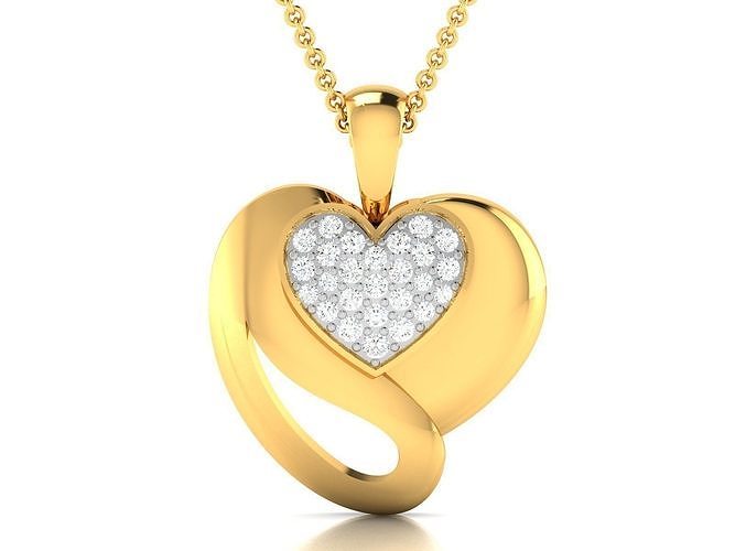 solitaire women heart pendant 3dm stl obj fbx render details diamond printable wedding engagement gem jewel italian gold jewelry white brilliant platinum luxury precious necklace pendants necklaces delicate 3D print model - Mito3D