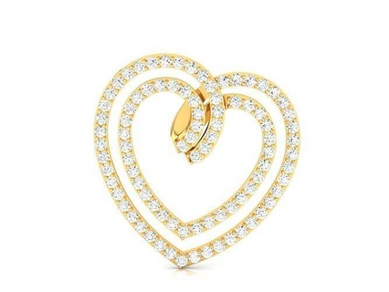 solitaire women heart pendants 3dm stl obj fbx render details pendant necklace jewellery diamond silver gold jewelry sterling white brilliant printable gem jewel brillant love apparel 3d print model - Mito3D
