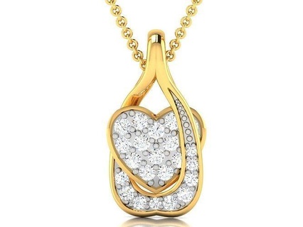 Solitaire KADIN kalp kolye 3dm stl obj fbx vermek detaylar düğün elmas gümüş yazdırılabilir sterlin beyaz parlak nişan mücevher altın takı narin sade 3d print model - Mito3D
