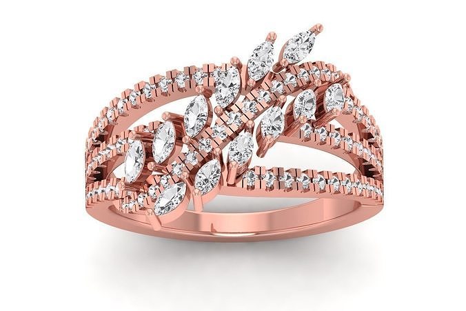 solitario donne marchesa diamante fiore squillare gioielleria gruppo musicale womenring nozze anelli massa collezione Fidanzamento stampabile 3D print model - Mito3D