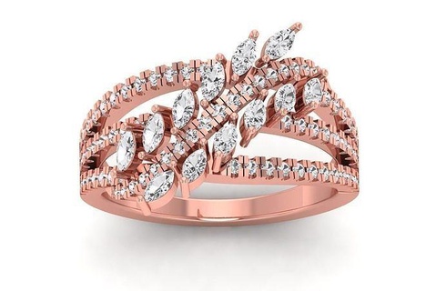 solitario mujer marquesa diamante flor anillo joyería joya banda Boda anillos abultar colección compromiso imprimible 3d print model - Mito3D