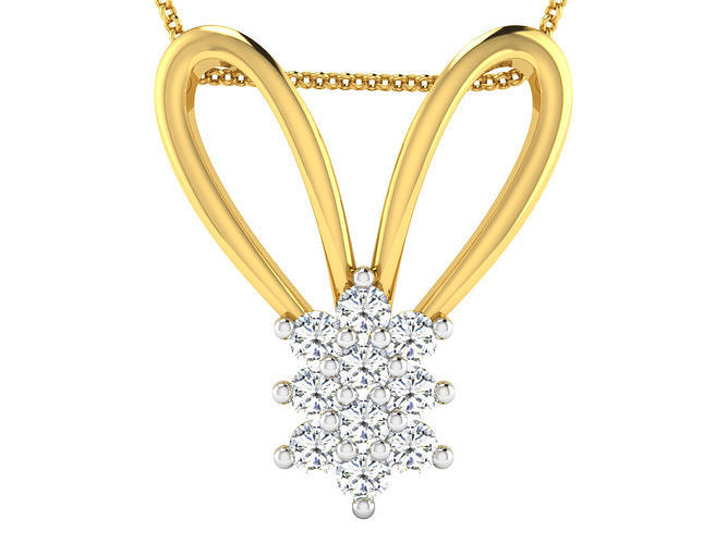 Solitär Frauen Anhänger 3dm stl obj fbx rendert Einzelheiten Hochzeit Gold Juwel Engagement Schmuck druckbar Diamant Platin Luxus wertvoll Halskette zart 3D print model - Mito3D