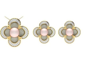 solitario mujer colgante pendiente arete conjuntos joyería joya moda accesorios oro diamante unisexo diseño feng shui anillo conjunto rosa pendientes colgantes 3d print model - Mito3D