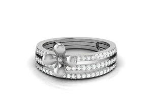 solitaire femmes bague 3dm rendre gemme bijoux imprimable platine mariage diamant argent anneaux engagement bijou or sterling blanc brillant 3d print model - Mito3D