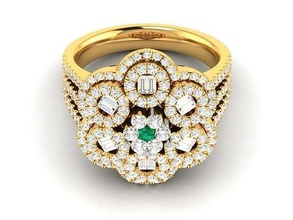 solitario donne squillare 3dm stl obj fbx render gioielleria oro diamante donna unisex design anelli argento stampabile sterlina gioiello nozze fidanzamento 3d print model - Mito3D