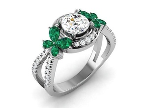 solitario mujer anillo 3dm stl mujeres joyería joya sello anillos sólido diamante compromiso brillante lujo meñique clásico oro 3dprinting plata 3d print model - Mito3D