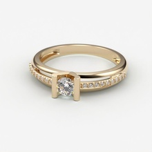 solitario mujer anillo canalla 3dm stl joyería joya Boda compromiso gemas imprimible matrimonio oro plata capital diamante 3d print model - Mito3D