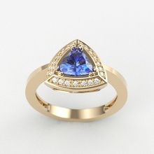 solitário mulheres anel trilhão 3dm stl joalheria diamante joias imprimível moda ouro feminino jóia prata noivado 3d print model - Mito3D
