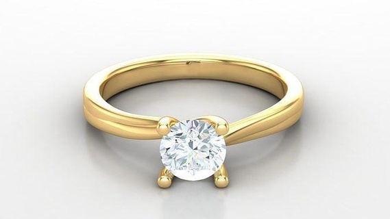 solitaire femmes bague version 2 slt 59 bijoux engagement mariage anneaux diamant créateur argent accro bracelet conception bracelets diamants 3d print model - Mito3D
