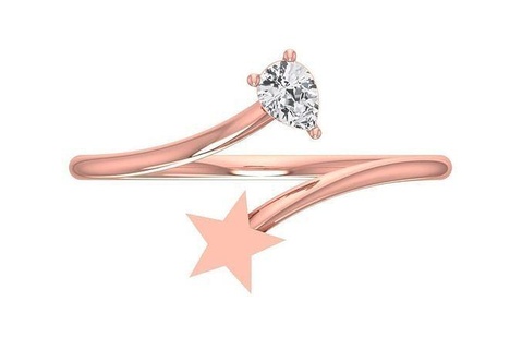 solitario donne stella gruppo musicale squillare gioielleria platino Fidanzamento nuziale anello stampabile prezioso anelli diamante oro nozze moda 3d print model - Mito3D