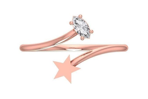 Solitaire KADIN star grup yüzük takı platin nişan gelin yüzüğü tek taş yazdırılabilir değerli yüzükler elmas altın düğün moda 3d print model - Mito3D