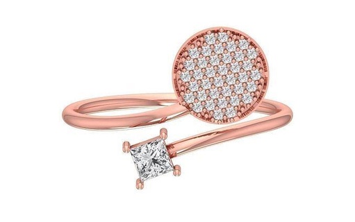 solitaire femmes torsion bande bague bijoux platine engagement mariée imprimable précieux anneaux diamant or mariage mode 3d print model - Mito3D