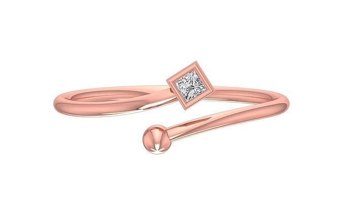 solitaire femmes torsion bande bague bijoux platine engagement mariée imprimable précieux anneaux diamant or mariage mode 3D print model - Mito3D