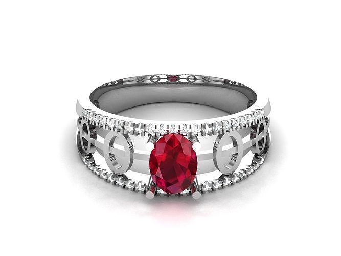 solitaire femmes mariage engagement bague anneaux sterling imprimable diamant platine brillant bijou bijoux argent blanc or bracelet 3D print model - Mito3D